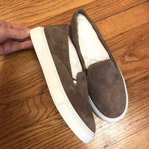 Aquatalia slip on suede sneaker